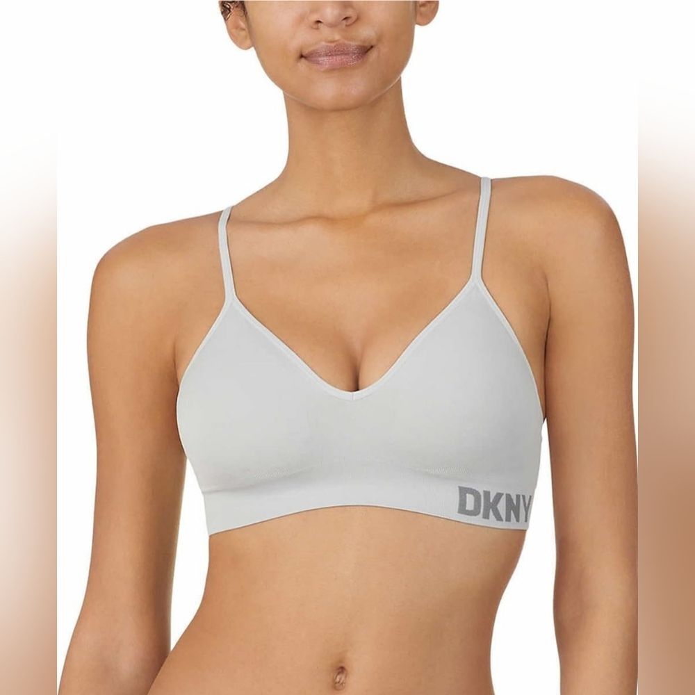 (Lot of 9) DKNY 2pk Seamless Bra Soft Stretch Back Close Adjustable Ink/Aluminum - Picture 3 of 9